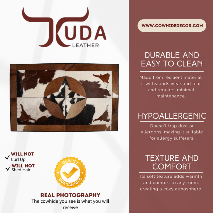 Rectangular Genuine Cowhide Rug