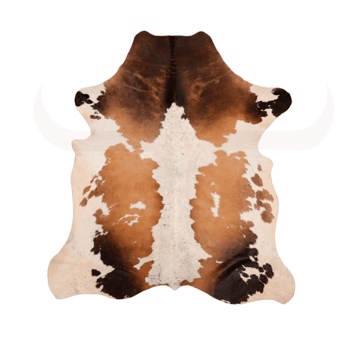 Tricolor Genuine Cowhide Rug L 6'2" x W 6' - Cowhide Decor