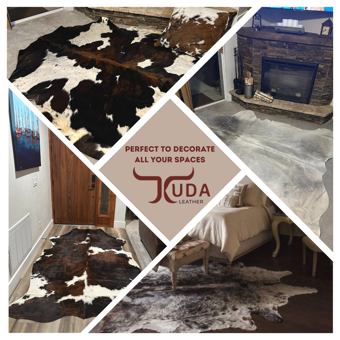 Tricolor Genuine Cowhide Rug (L: 6'6" x W: 5'4")