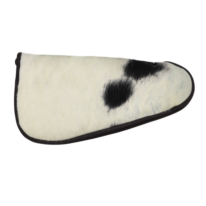 Black and White Genuine Cowhide Pistol Case - Medium (12" x 6")