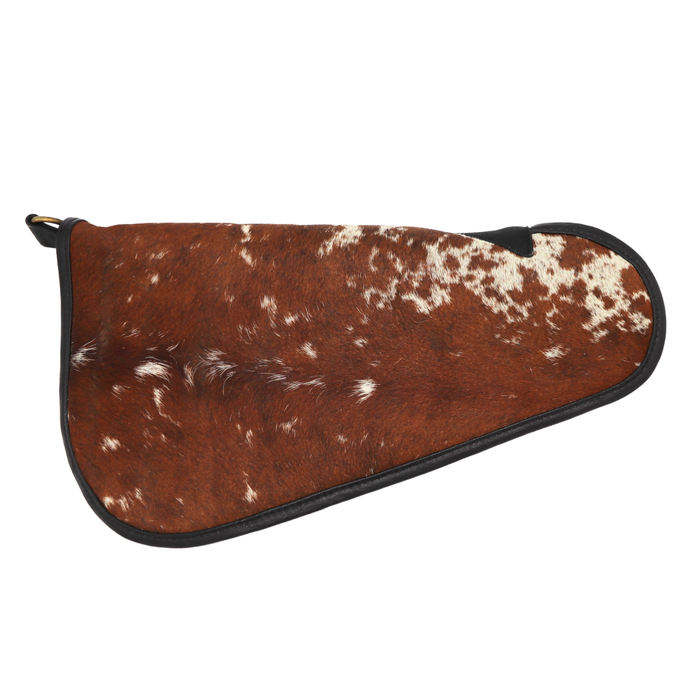 Brown and White  Genuine Cowhide Pistol Case - Large (14" x 7")