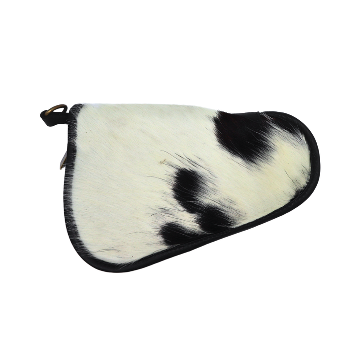 Black and White Genuine Cowhide Pistol Case - Small (9" x 6")