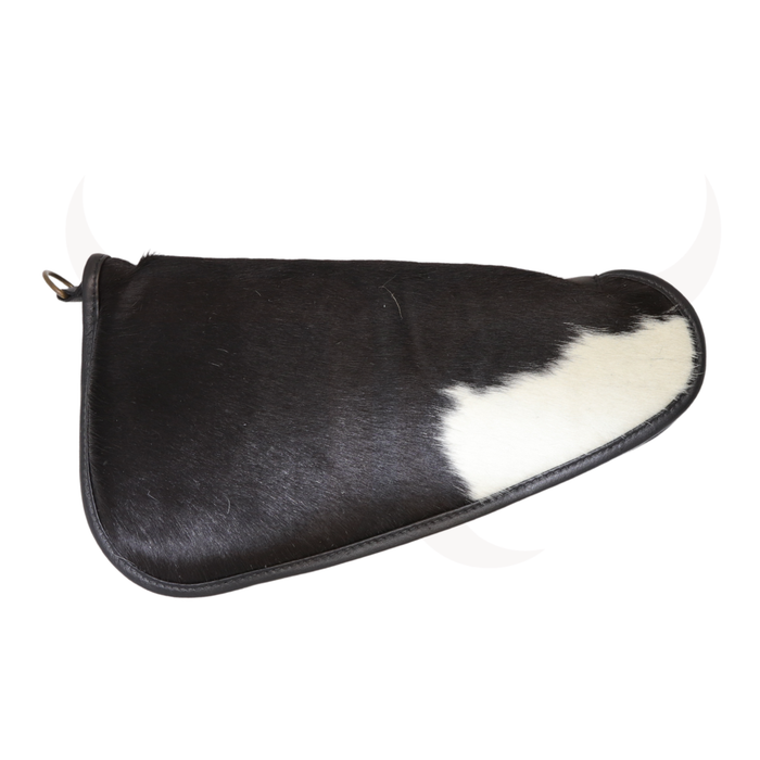 Black And White Genuine Cowhide Pistol Case - Large