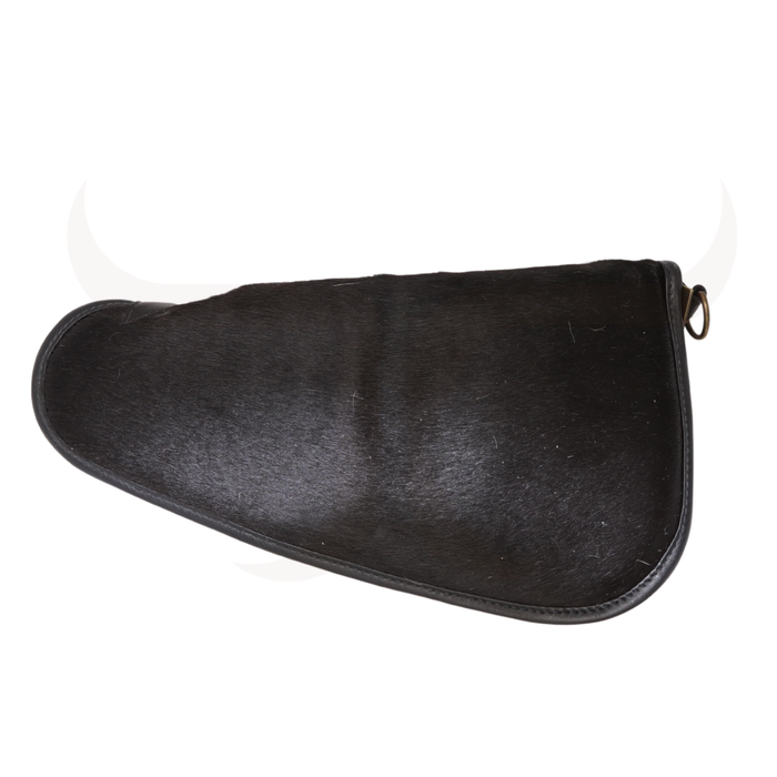Black And White Genuine Cowhide Pistol Case - Large