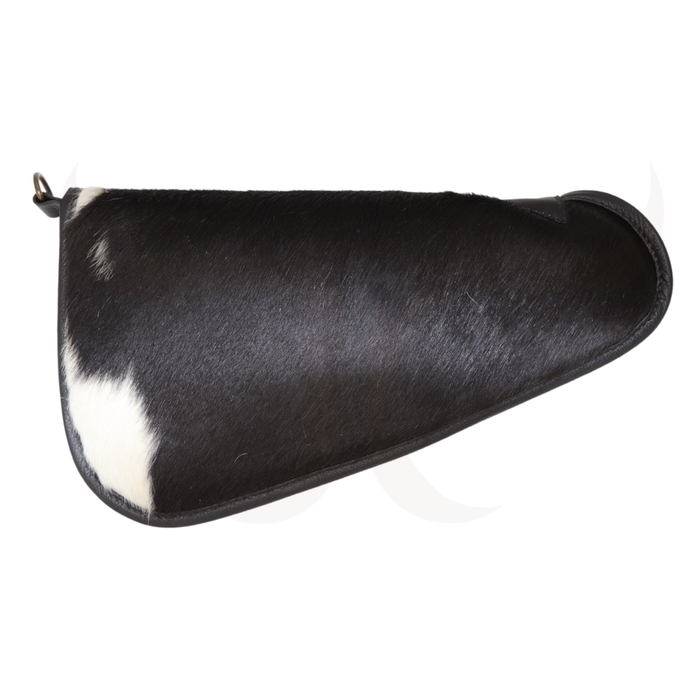 Black And White Genuine Cowhide Pistol Case - Large