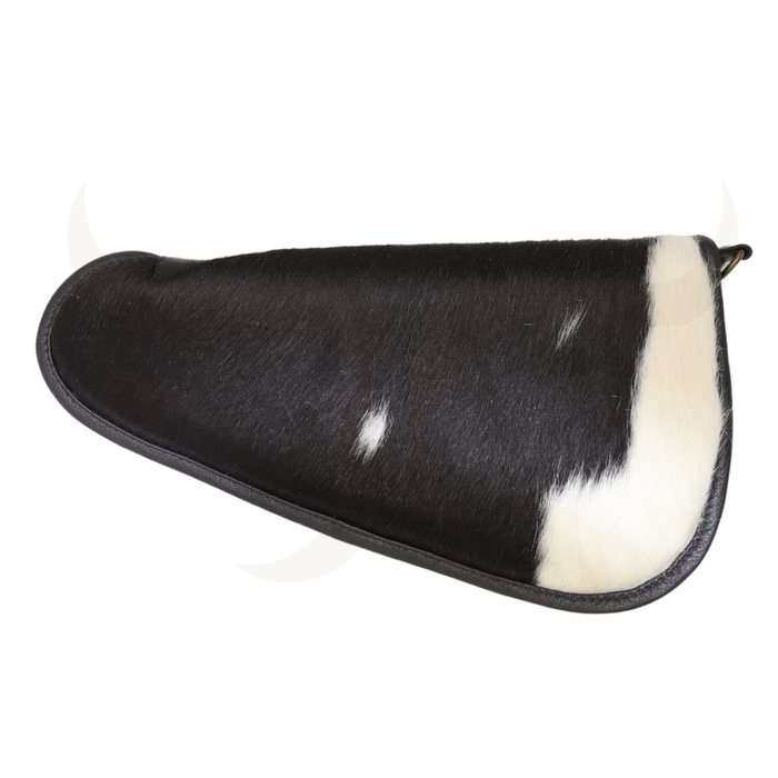 Black And White Genuine Cowhide Pistol Case - Large