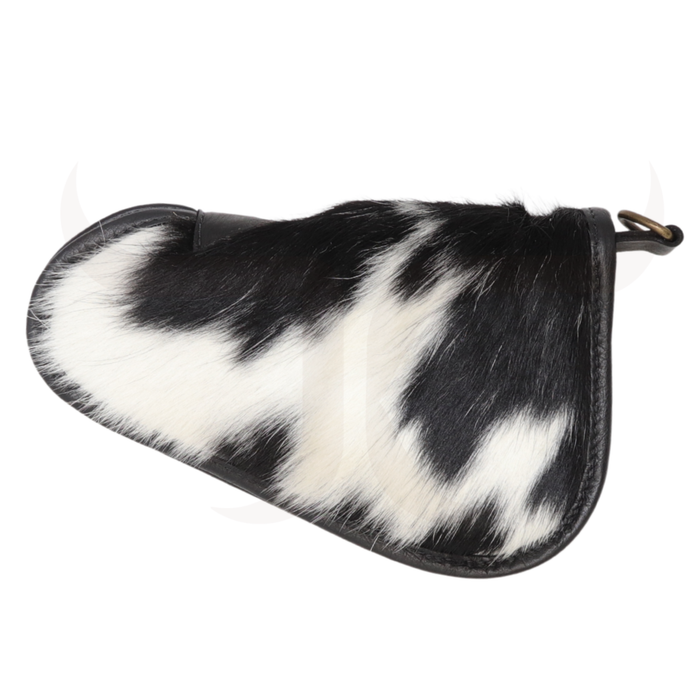 Black And White Cowhide Pistol Case - Small (9" x 6")