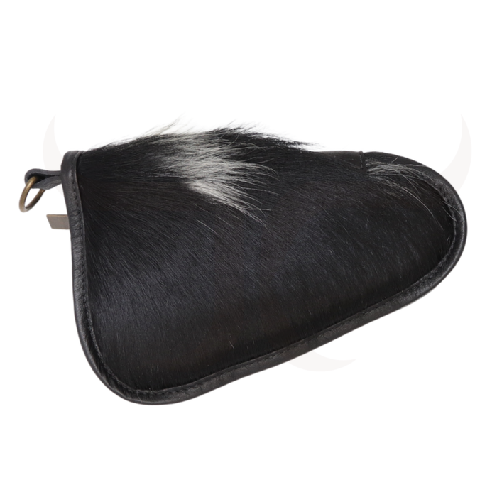 Black And White Cowhide Pistol Case - Small (9" x 6")