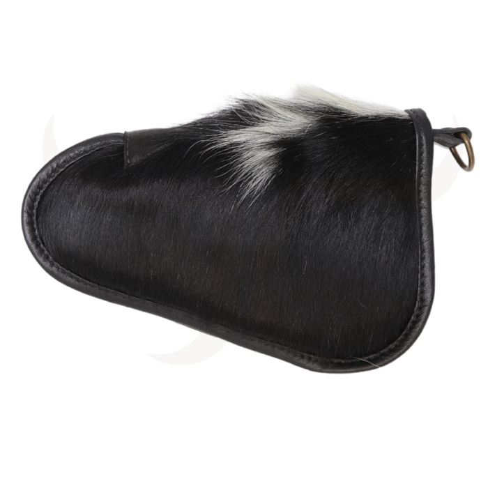 Black And White Cowhide Pistol Case - Small (9" x 6")