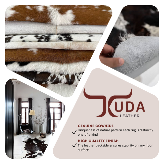 Tricolor Genuine Cowhide Rug L 6'6" x W 5'4"