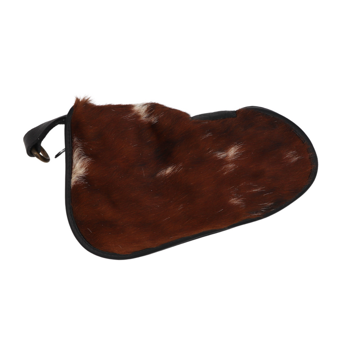 Brown and White Genuine Cowhide Pistol Case - Small (9" x 6")