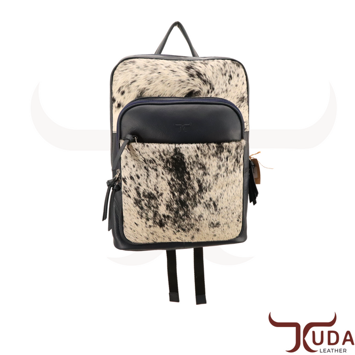 The  Yellowstone High-quality smooth Dark Blue leather  backpack and Speckled Genuine Cowhide