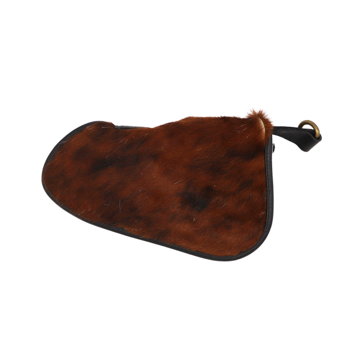 Brown and White Genuine Cowhide Pistol Case - Small (9" x 6")