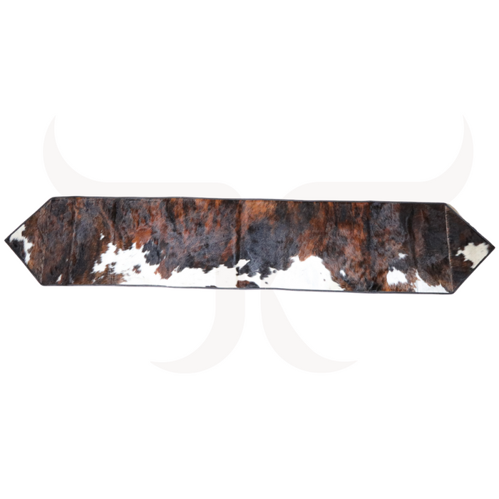 Tricolor Genuine Cowhide Table Runner