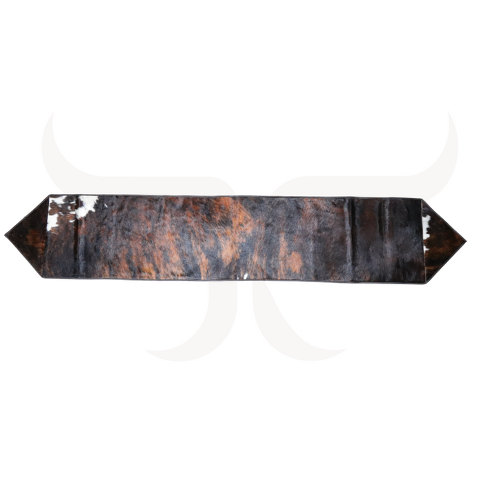 Tricolor Genuine Cowhide Table Runner