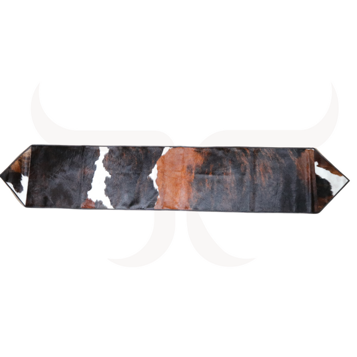 Tricolor Genuine Cowhide Table Runner