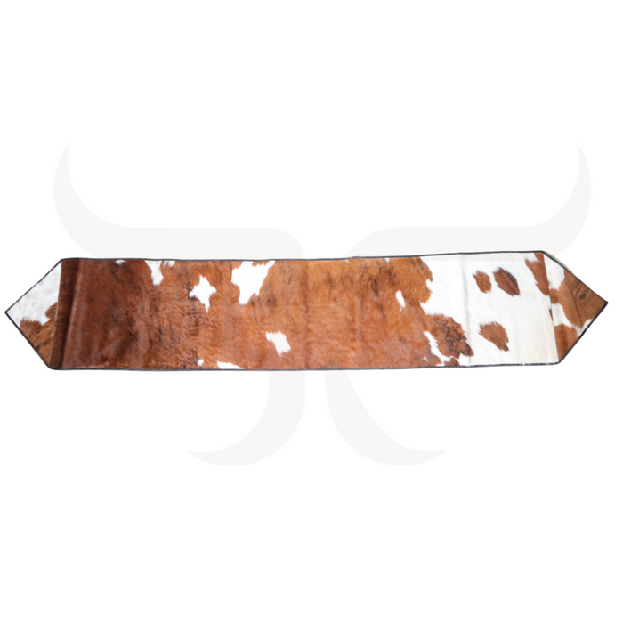 Tricolor Genuine Cowhide Table Runner