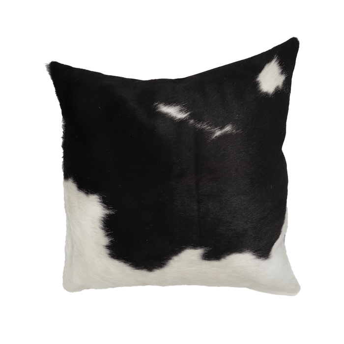 Black and White Genuine Cowhide Pillow Cover - Small