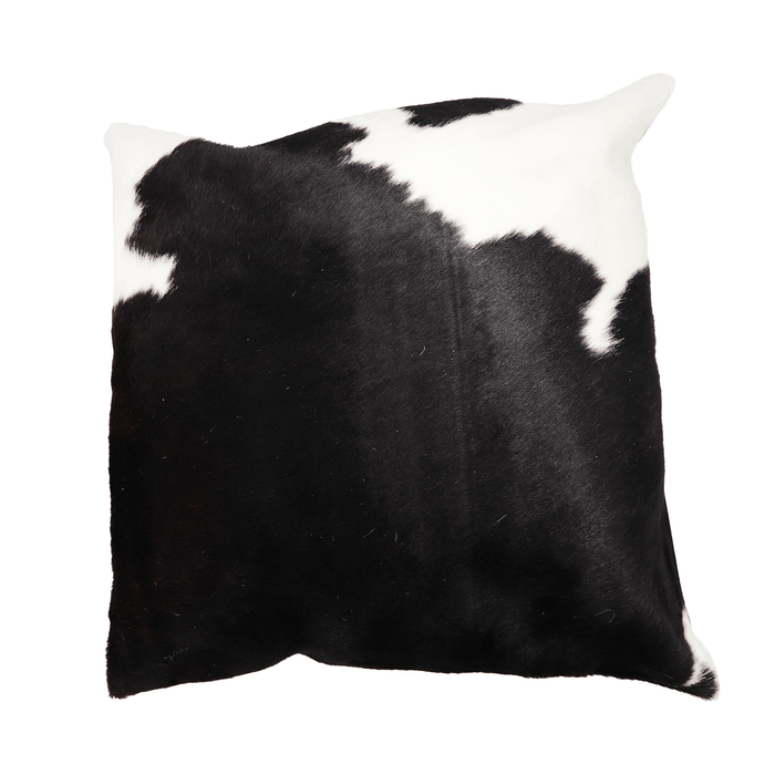 Black and White Genuine Cowhide Pillow Cover - Large