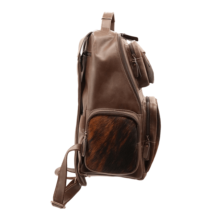 THE BLAKE - Top Grain Brown Leather and Brindle Genuine Cowhide