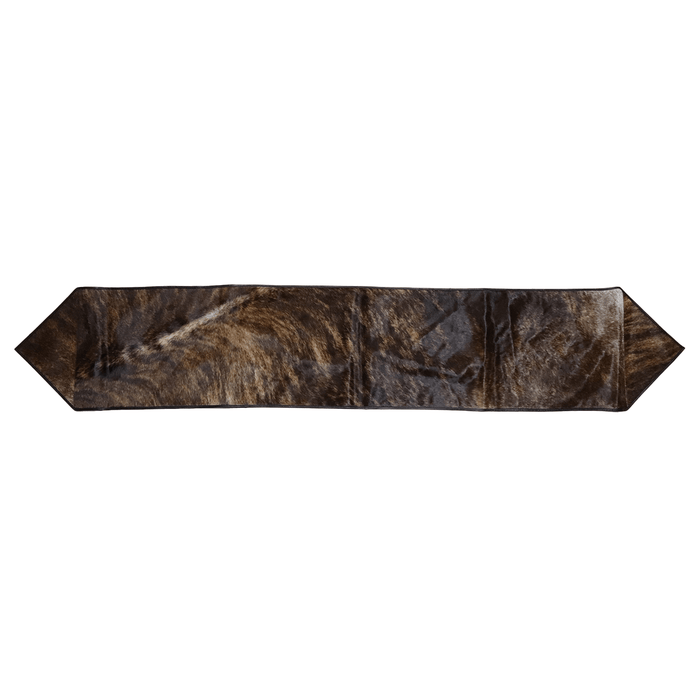 Dark Brindle Genuine Cowhide Table Runner