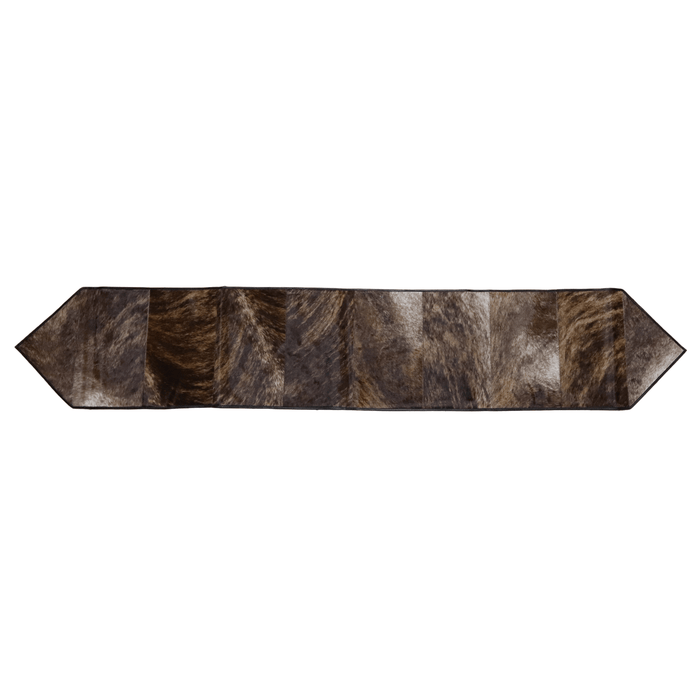 Brown Brindle Genuine Patchwork Cowhide Table Runner