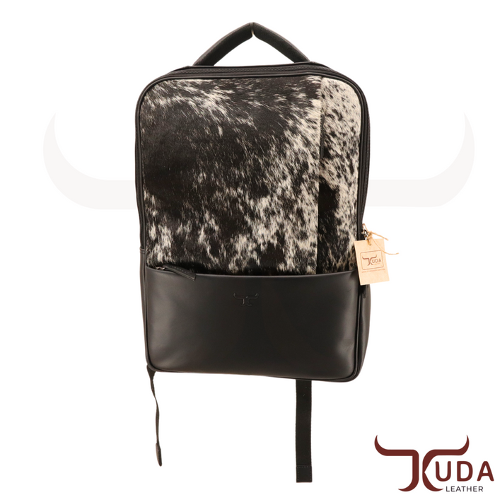 The  Montblanc High-quality smooth Black leather  backpack and Speckled Genuine Cowhide