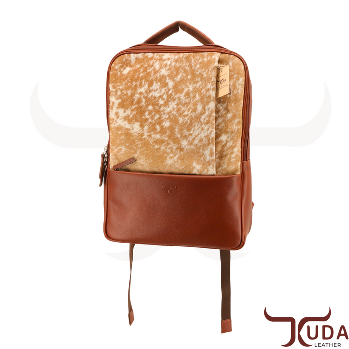 The  Montblanc High-quality smooth Brown leather  backpack and Speckled Genuine Cowhide