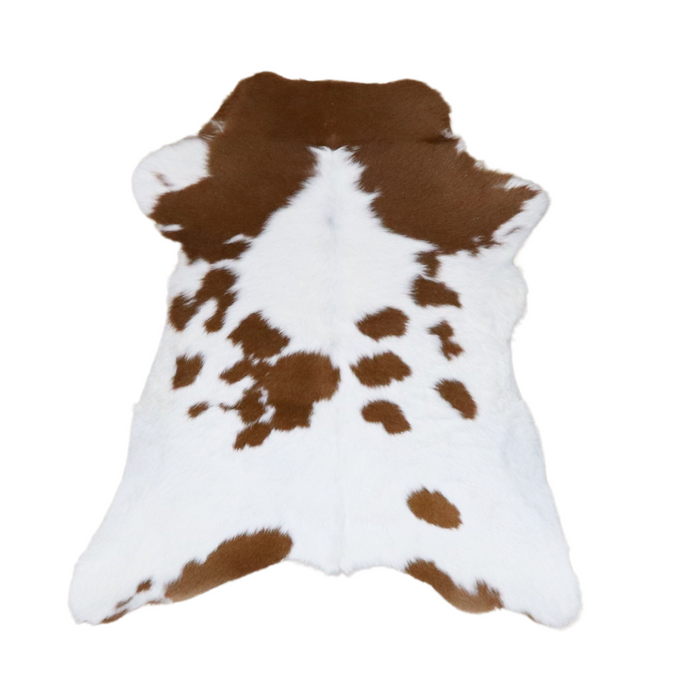 Brown and White   Genuine Calfskin