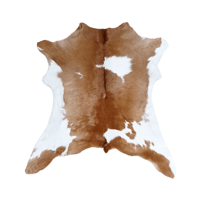 Brown and White Genuine Calfskin (L: 3'4" x W: 3')