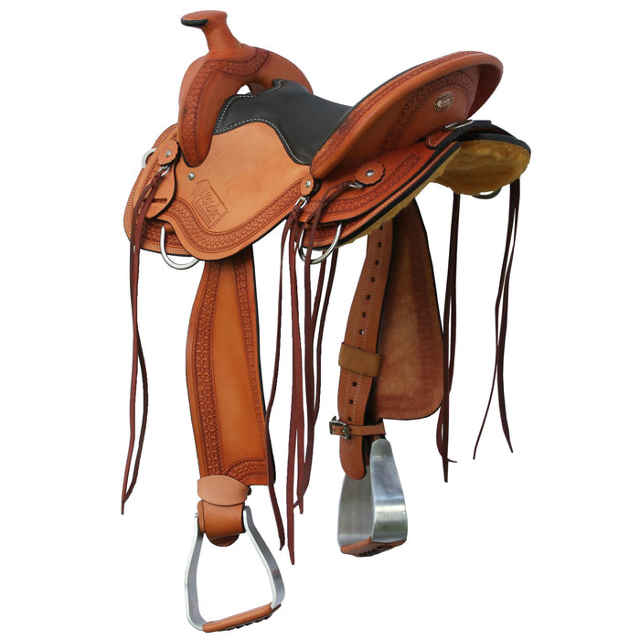 All Around Flex Saddle - Cowhide Decor