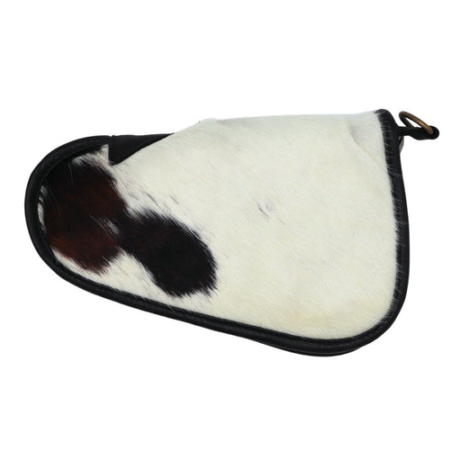 Black and White Genuine Cowhide Pistol Case - Small (9" x 6") - Cowhide Decor