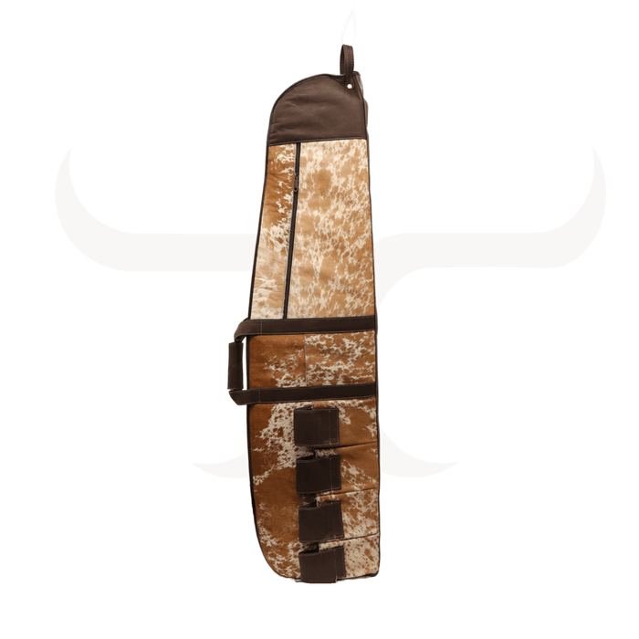 Brown and White Genuine Cowhide Rifle Case - Cowhide Decor