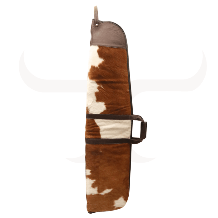 Brown and White Genuine Cowhide Rifle Case 45 " - Cowhide Decor