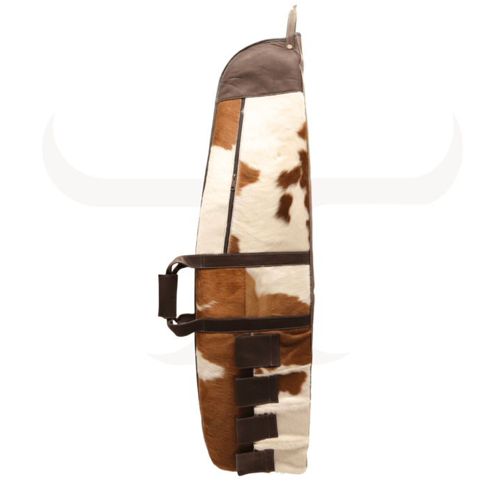 Brown and White Genuine Cowhide Rifle Case 45 " - Cowhide Decor