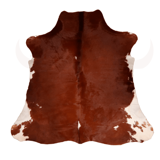 Brown and White Large Genuine Cowhide Rug L 8'1" x W 7'6" - Cowhide Decor