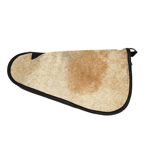 Brown Genuine Cowhide Pistol Case - Large (14" x 7") - Cowhide Decor