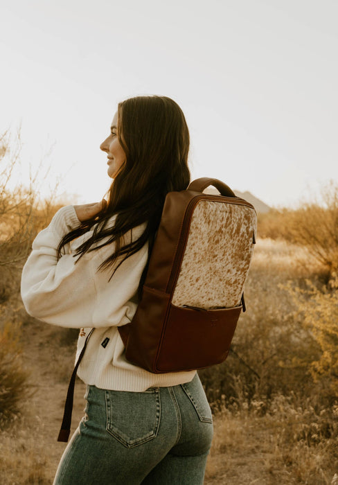 beautiful tan leather backpack THE SAVANNA